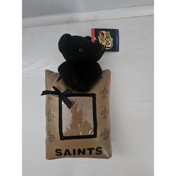 Vtg Rare New Orleans Saints‎ 2000 NFL Play Football Plush Bear Picture Frame - Picture 1 of 9